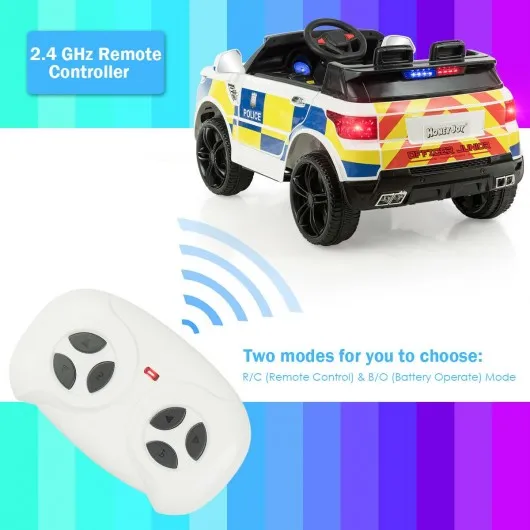 12V Kids Electric Bluetooth Ride On Car with Remote Control-White