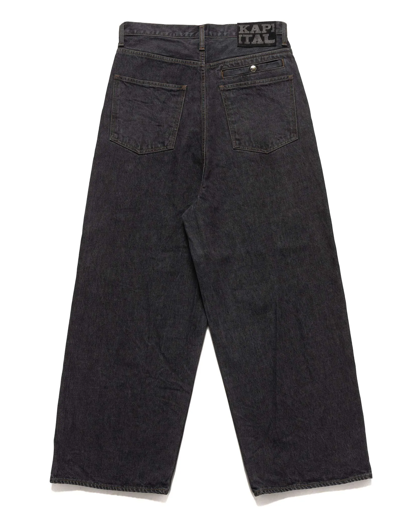 14oz BLK Denim PORT Baggy Pants BLKxECR