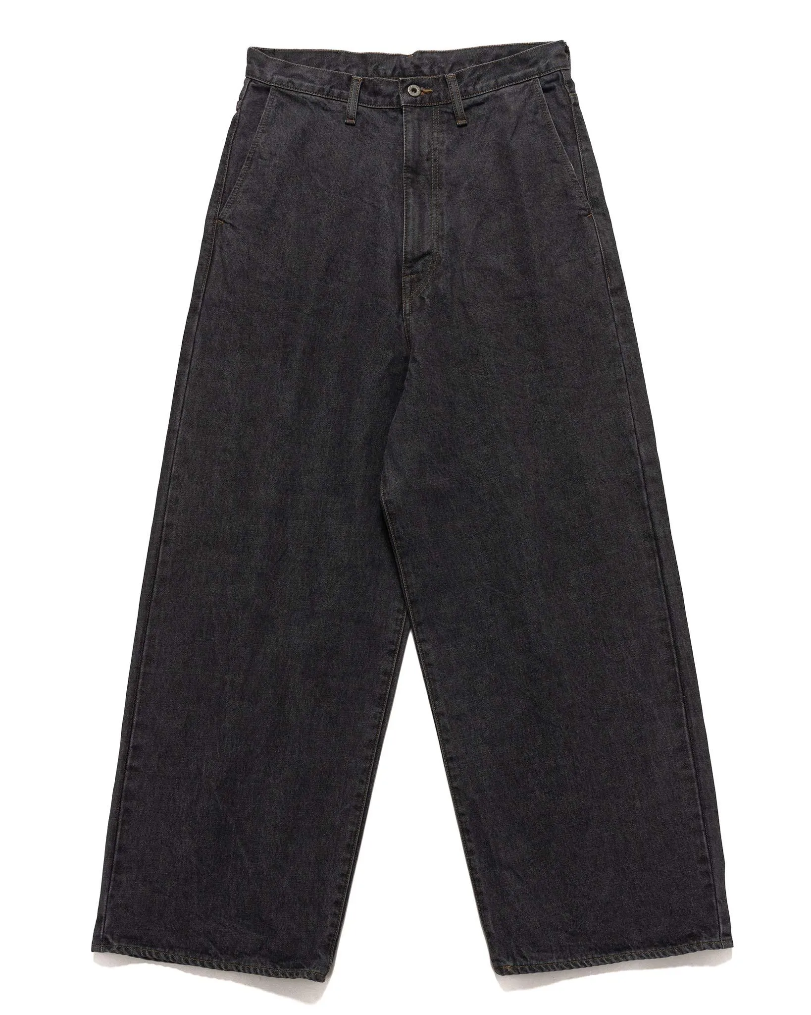 14oz BLK Denim PORT Baggy Pants BLKxECR