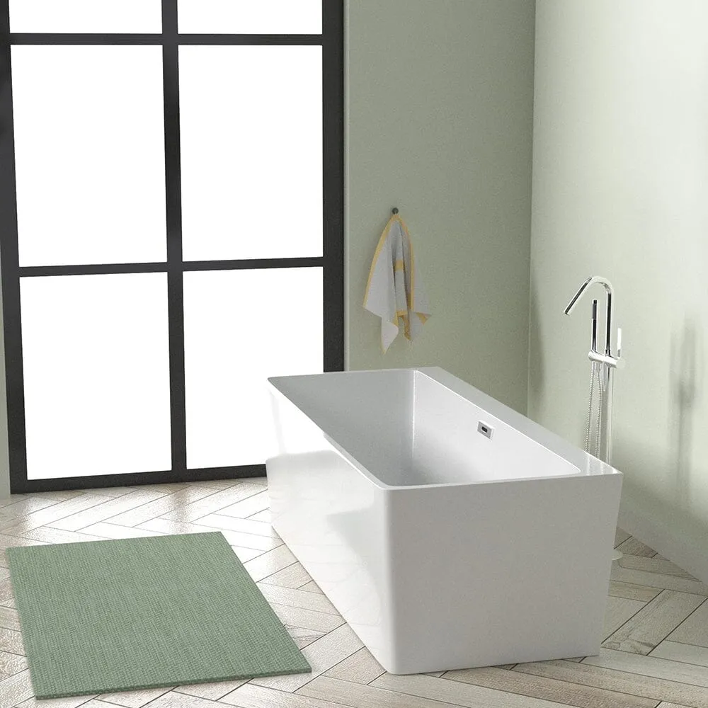 55'' Acrylic Rectangular Freestanding Soaking Bathtub