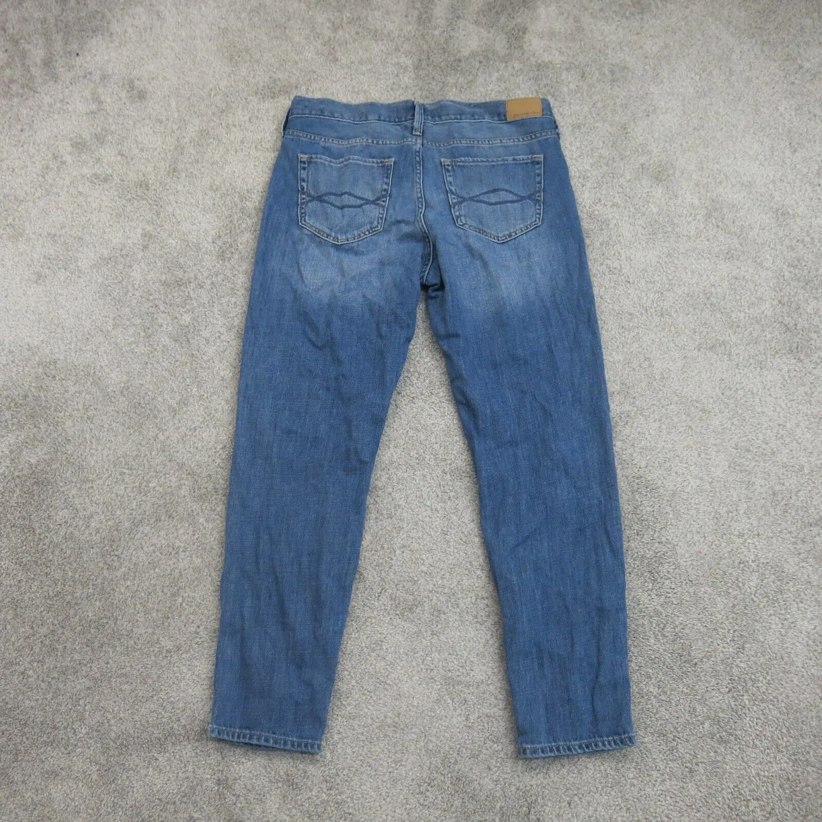 Abercrombie & Fitch Womens Boyfriend Jeans Straight Leg Mid Rise Blue 6 Regular