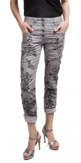 Arabesque Print Jean With Studs