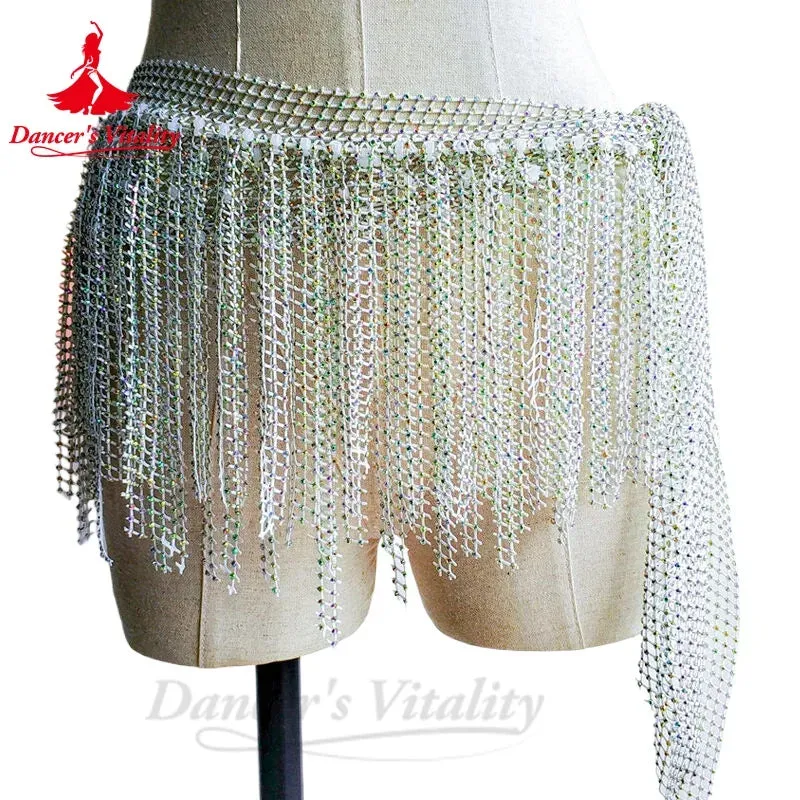 Belly Dance Waist Chain Diamond Hip Scarf New Multi Layered Tassel Belly Dancing Costume Performance Belt