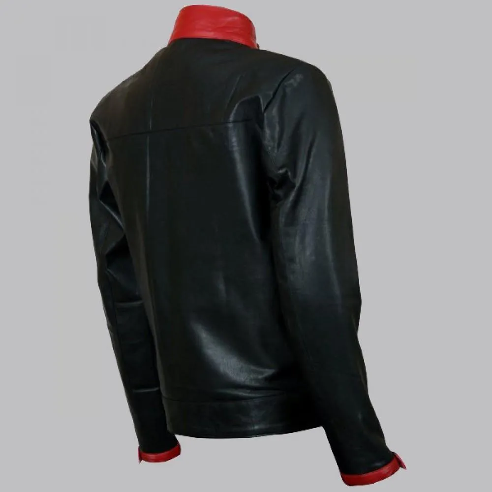 Christian Bale Leather Jacket with Satin Lining