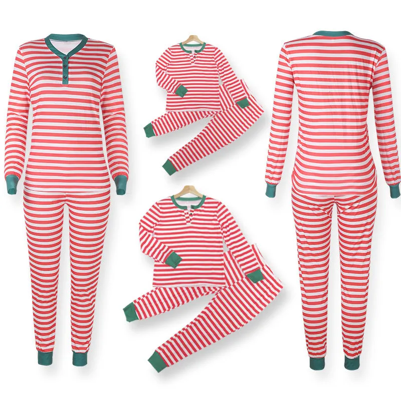 Christmas parent-child striped long sleeve suit（AY1512）