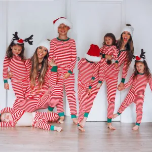 Christmas parent-child striped long sleeve suit（AY1512）