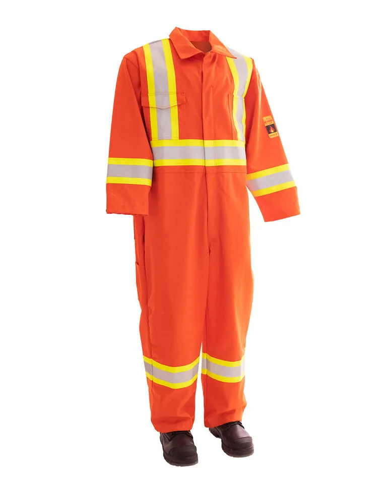 Forcefield FR Treated 100% Cotton Orange Coverall with Reflective Tape 024-FRCOR-