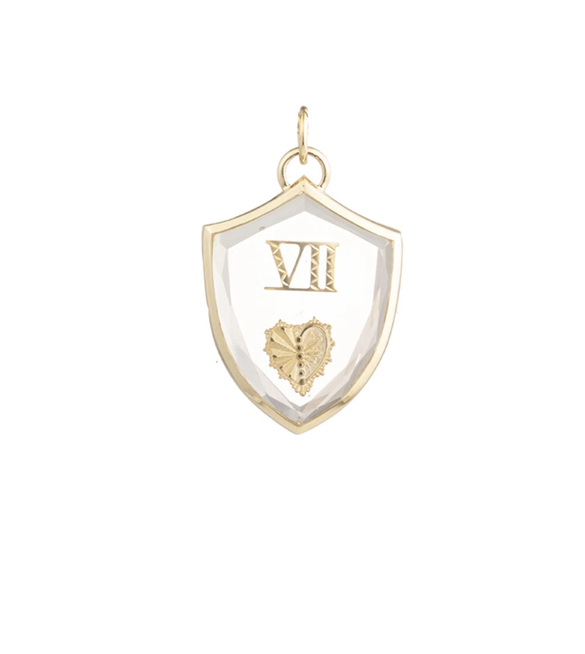 Heart Sealed Gemstone Large Crest Yellow Gold