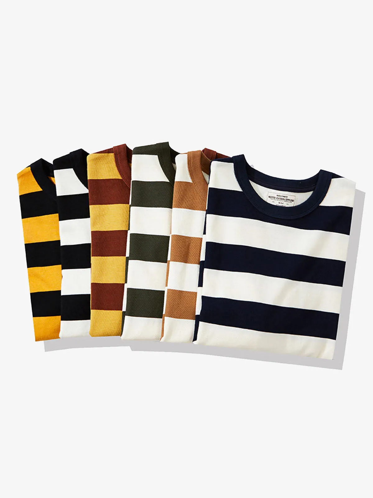 Heavyweight Biker Striped Long Sleeve Tee