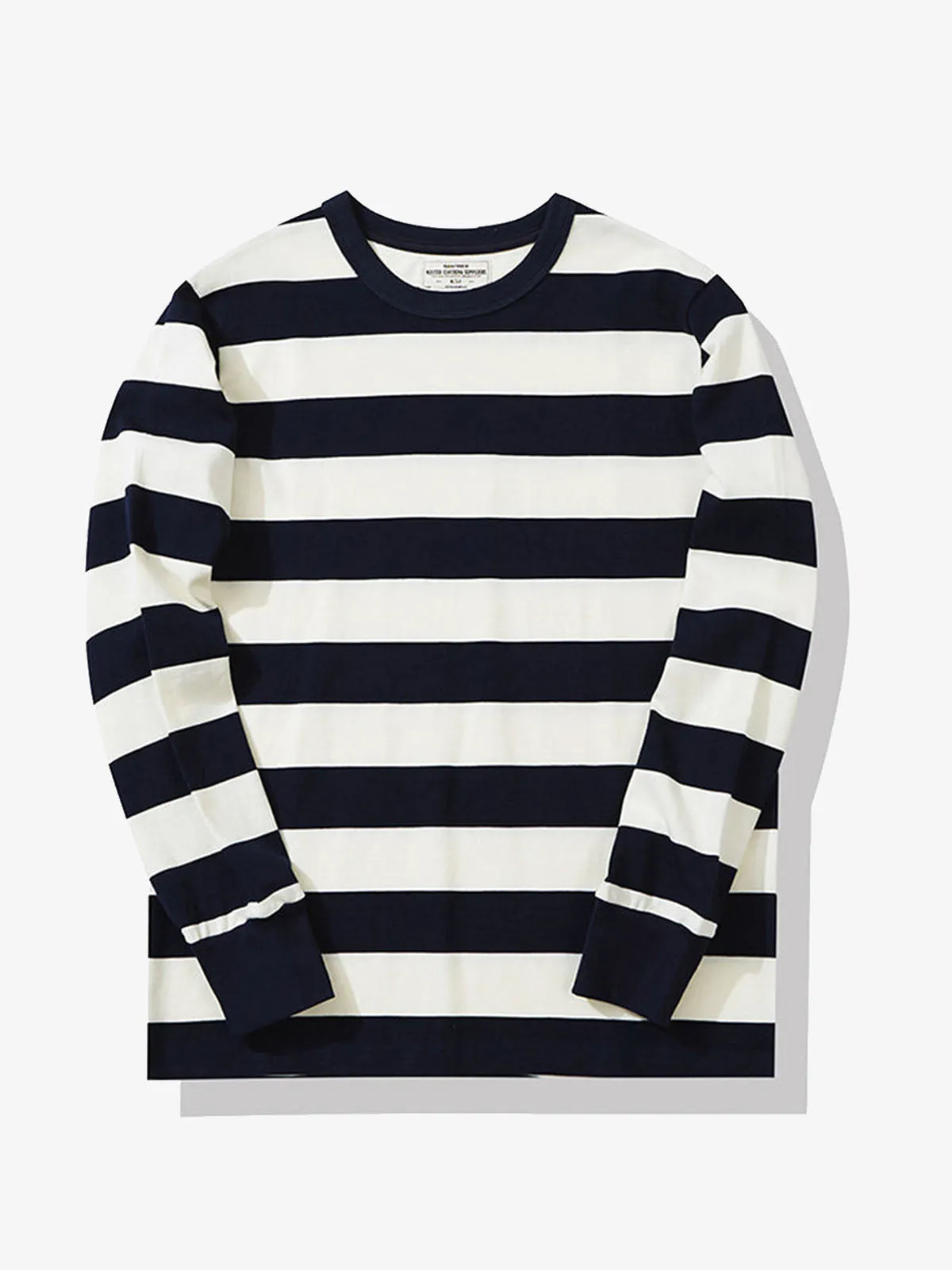 Heavyweight Biker Striped Long Sleeve Tee