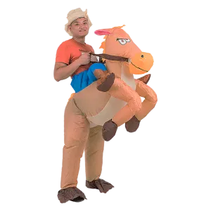 Lightweight Cowboy Inflatable Costume with Fan - One Size