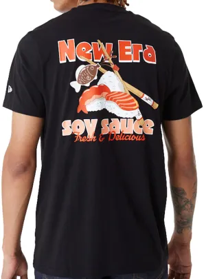 New Era Mens Food Graphic T Shirt Black Orange Glaze