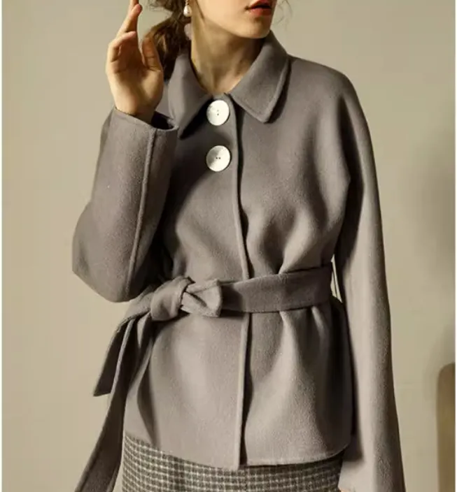 Short Women Wool Coat, Warm Wool Coat Jacket /0339